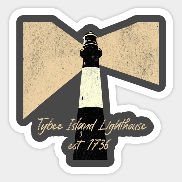 Tybee Island Lighthouse Sticker by DonWillisJrArt